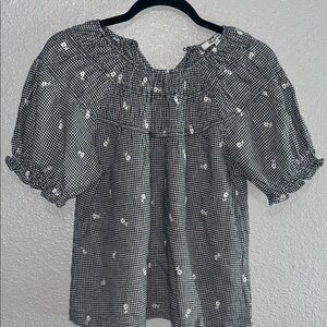 Madewell Black and White Gingham Women's Top